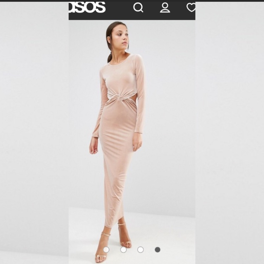 Velvet Cut Out Maxi Dress